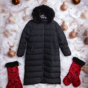 Black Lands End  Plus size 18 black long insulated coat